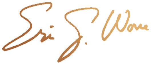 A digital reproduction of Eric Worre's signature in a gold-colored script on a black background.